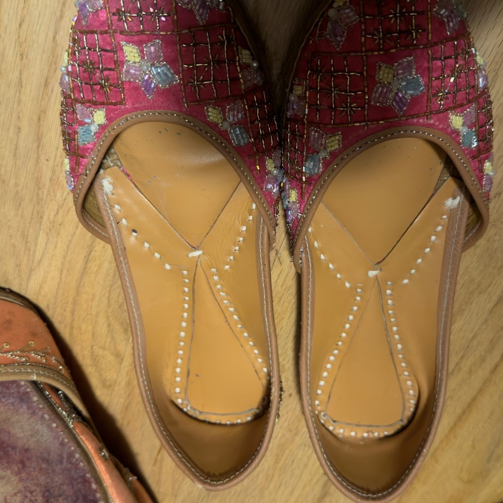Embellished Pink Slip-On Women's Flats